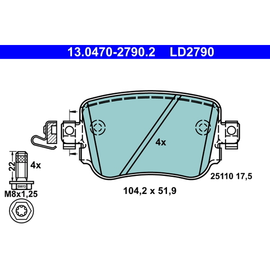 13.0470-2790.2 - Brake Pad Set, disc brake 