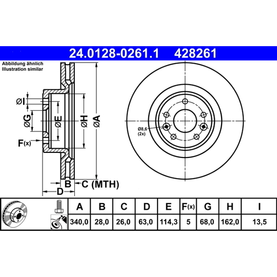 24.0128-0261.1 - Brake Disc 