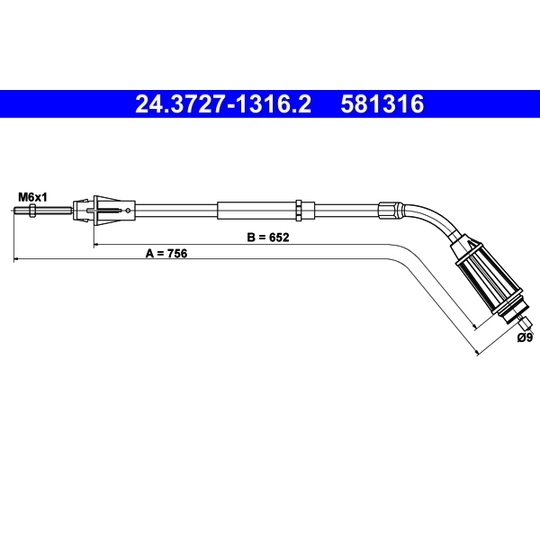 24.3727-1316.2 - Cable, parking brake 