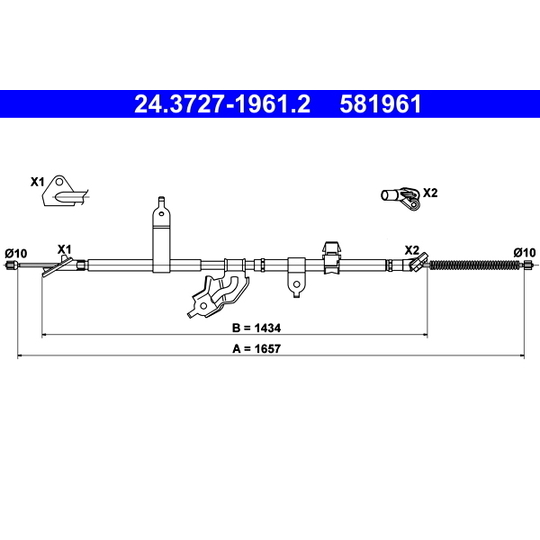24.3727-1961.2 - Cable, parking brake 