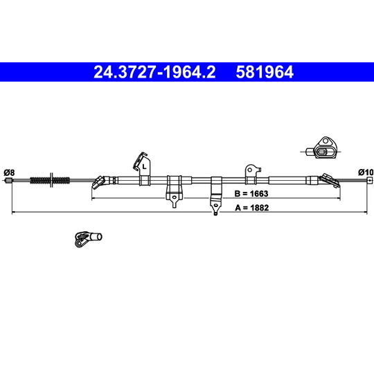 24.3727-1964.2 - Cable, parking brake 