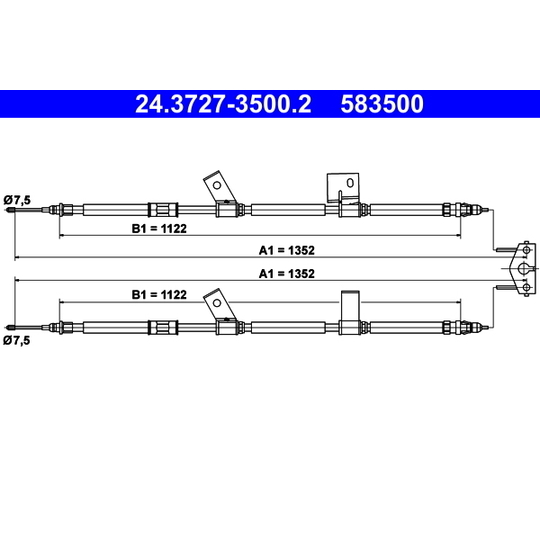 24.3727-3500.2 - Cable, parking brake 