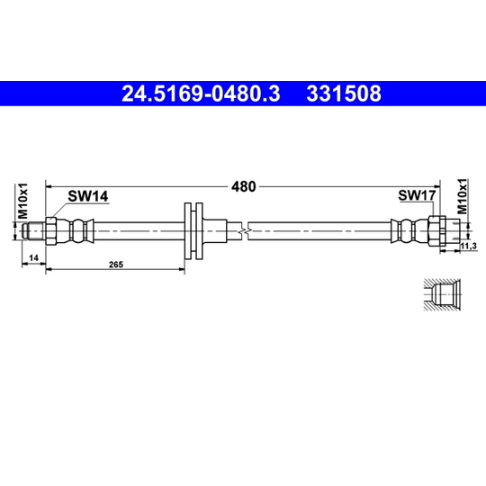 24.5169-0480.3 - Brake Hose 