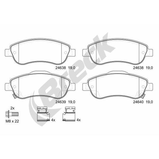 24638 00 701 00 - Brake Pad Set, disc brake 