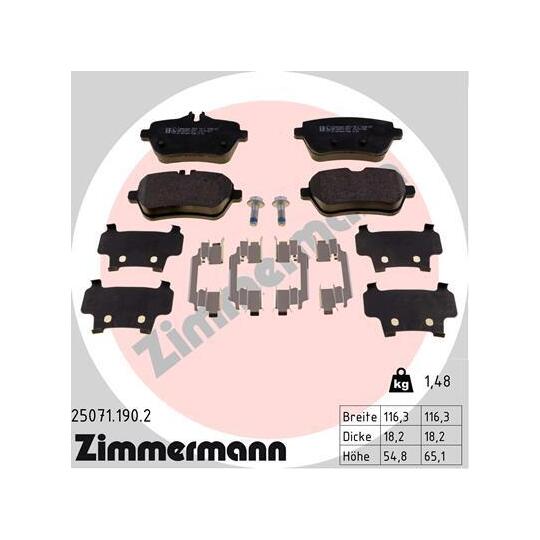 25071.190.2 - Brake Pad Set, disc brake 