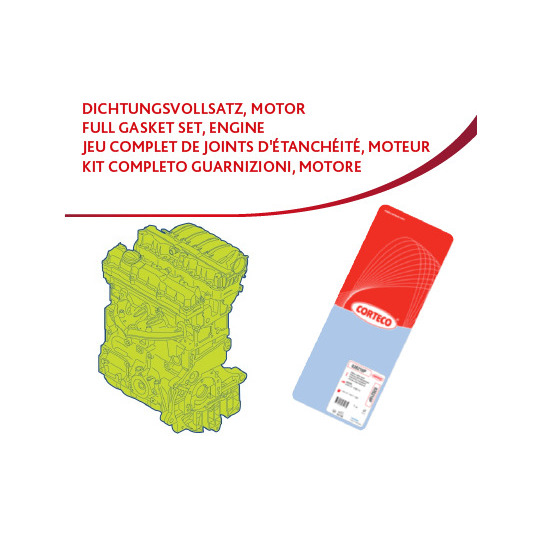 430132P - Hel packningssats, motor 