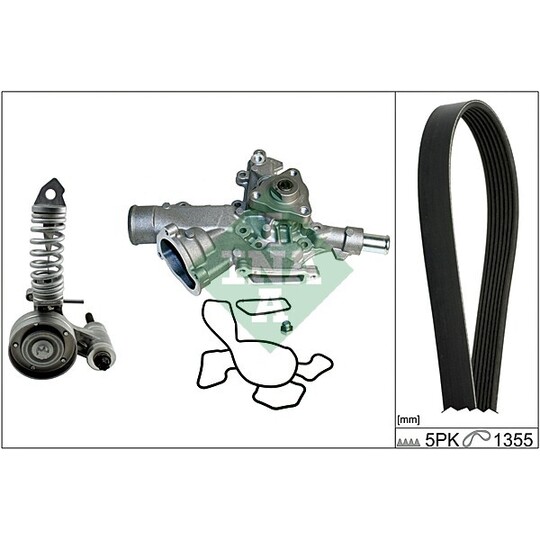 529 0047 30 - Water Pump + V-Ribbed Belt Set 