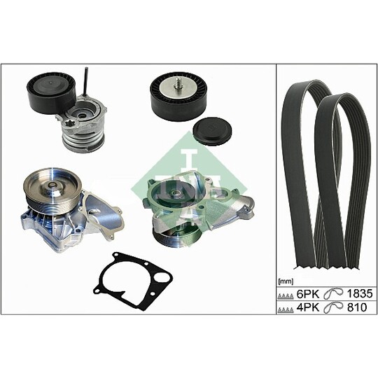 529 0112 30 - Water Pump + V-Ribbed Belt Set 