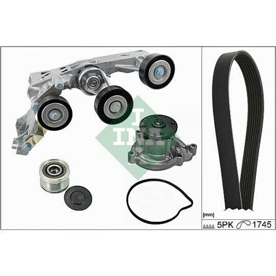 529 0155 30 - Water Pump + V-Ribbed Belt Set 