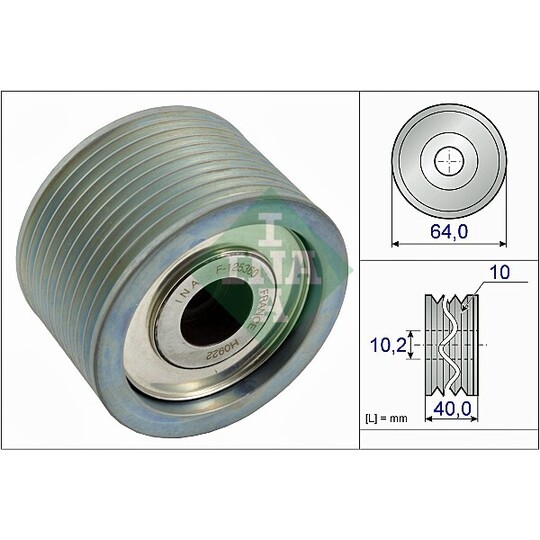 532 0662 10 - Deflection/Guide Pulley, v-ribbed belt 