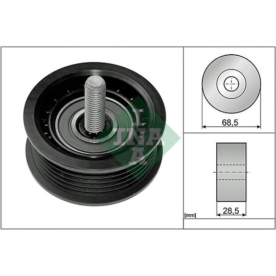 532 0745 10 - Deflection/Guide Pulley, v-ribbed belt 