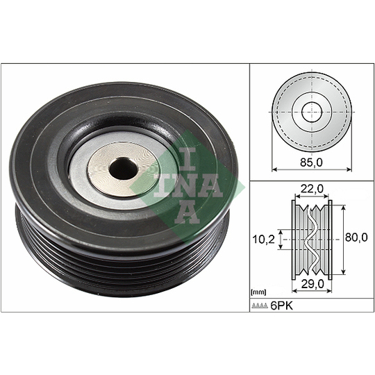 532 0799 10 - Deflection/Guide Pulley, v-ribbed belt 