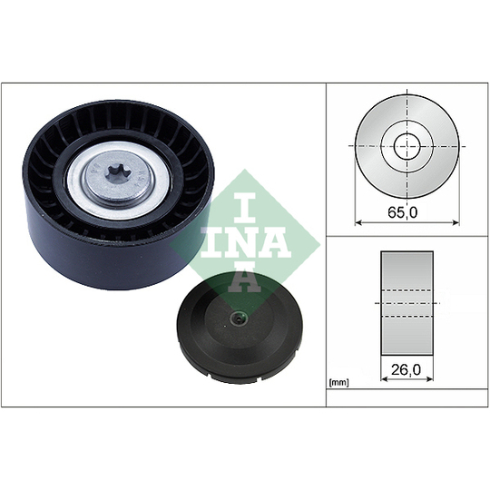 532 0804 10 - Deflection/Guide Pulley, v-ribbed belt 