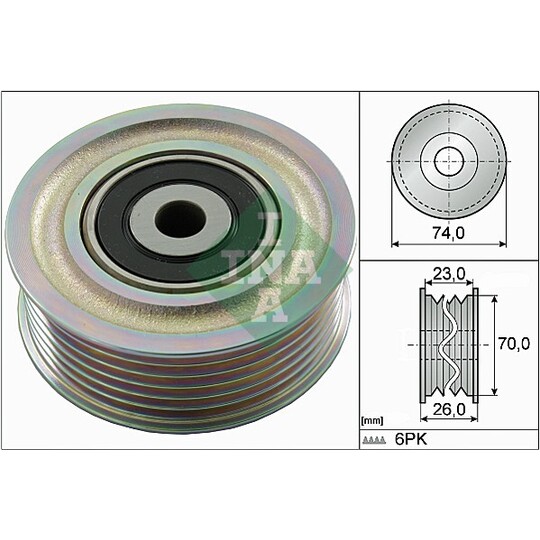 532 0826 10 - Deflection/Guide Pulley, v-ribbed belt 