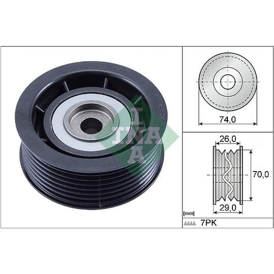 532 0840 10 - Deflection/Guide Pulley, v-ribbed belt 