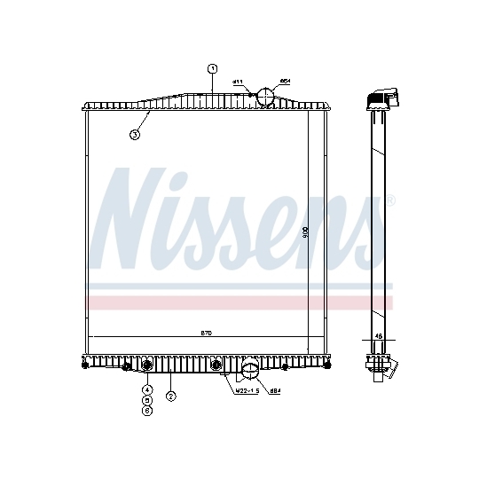 654720 - Radiator, engine cooling 