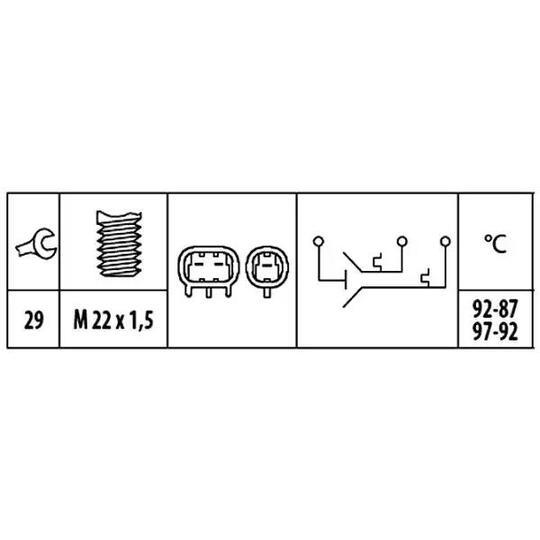 6ZT 181 611-031 - Temperatuurilülitus, radiaatorivent. 