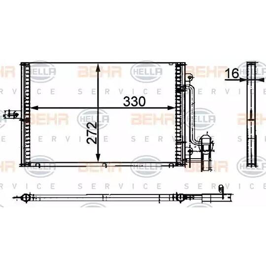 8FC 351 300-694 - Condenser, air conditioning 