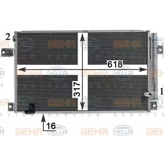 8FC 351 343-731 - Kondensor, klimatanläggning 