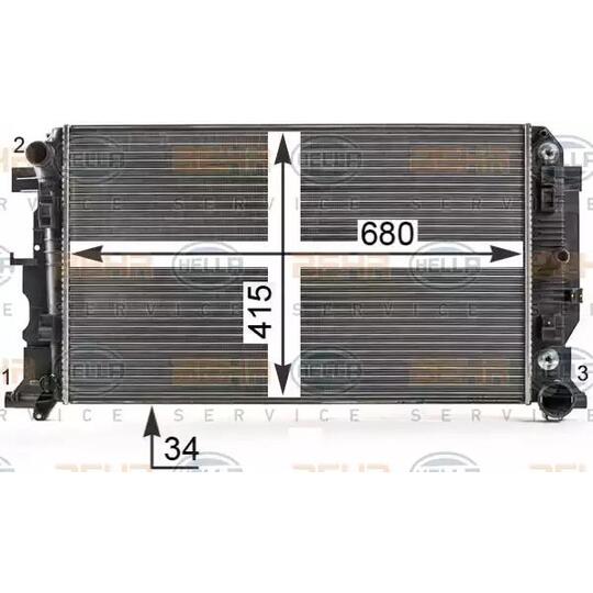 8MK 376 700-304 - Radiator, engine cooling 