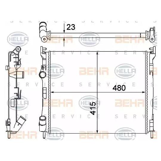 8MK 376 700-381 - Radiator, engine cooling 