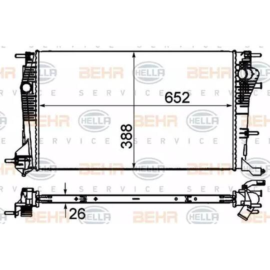 8MK 376 700-391 - Radiaator, mootorijahutus 