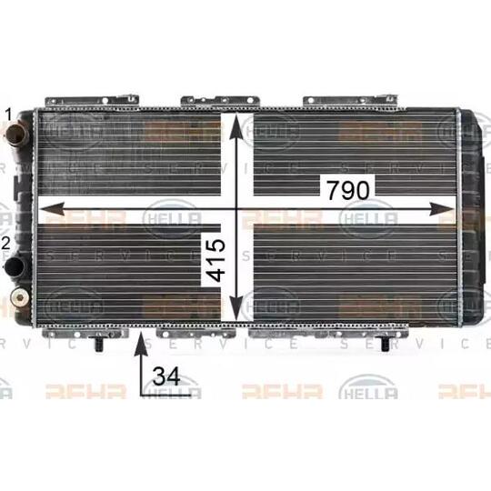 8MK 376 700-551 - Radiator, engine cooling 