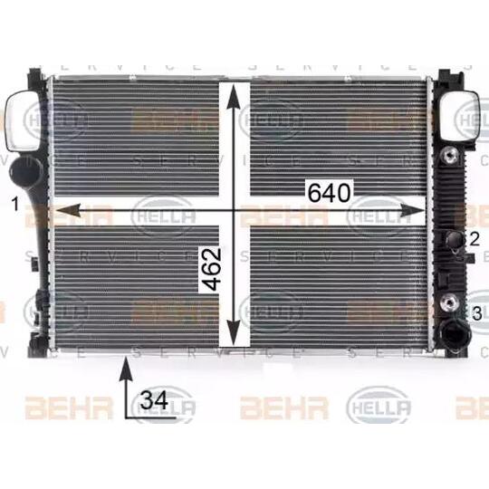 8MK 376 700-614 - Radiator, engine cooling 