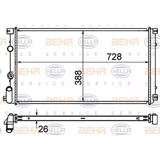 8MK 376 700-654 - Radiaator, mootorijahutus 