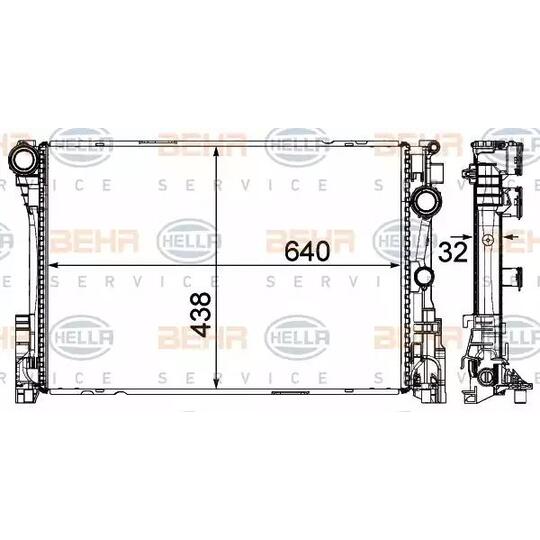 8MK 376 701-411 - Radiaator, mootorijahutus 