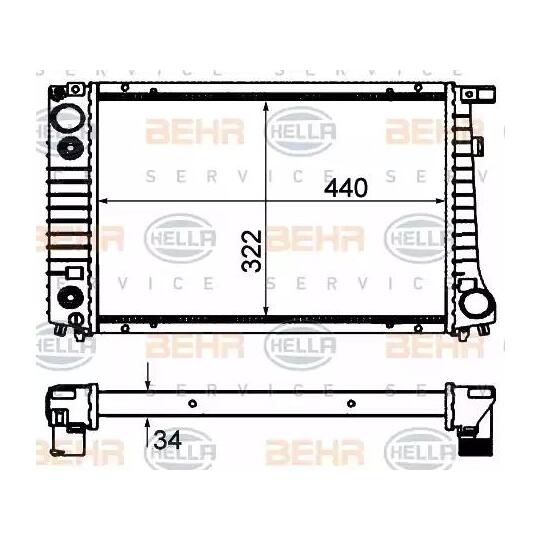 8MK 376 703-024 - Radiaator, mootorijahutus 