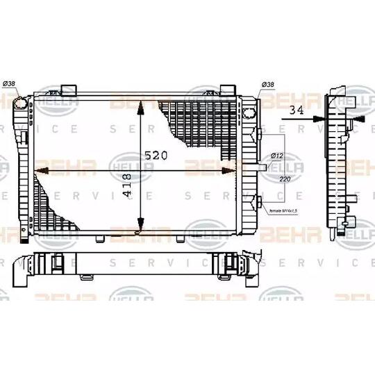 8MK 376 711-254 - Radiator, engine cooling 