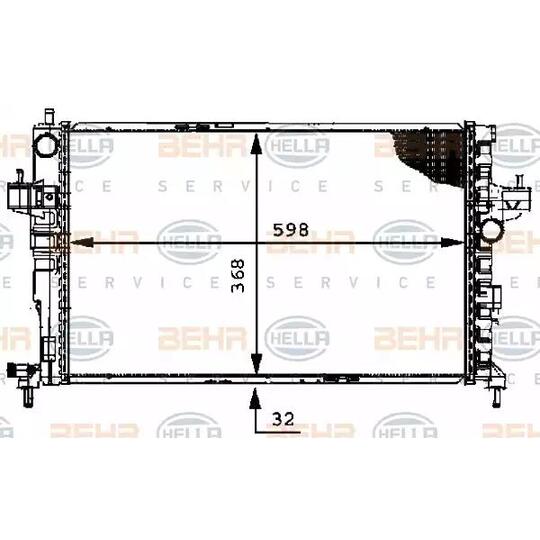 8MK 376 714-384 - Radiaator, mootorijahutus 