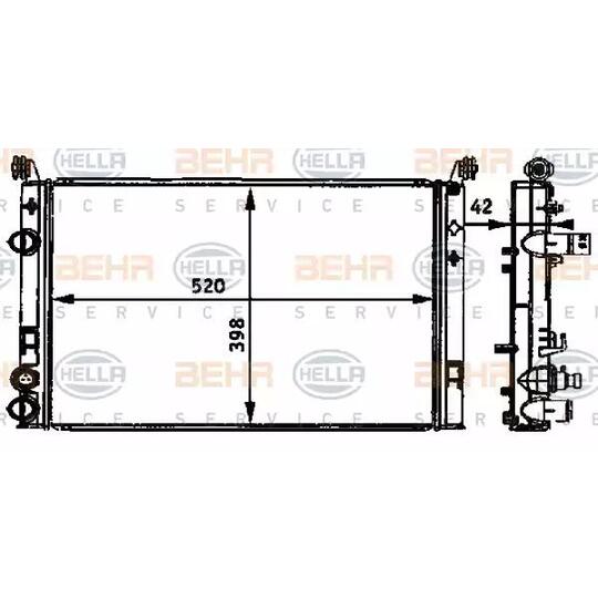 8MK 376 720-574 - Radiaator, mootorijahutus 