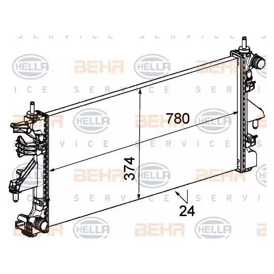 8MK 376 745-104 - Radiaator, mootorijahutus 