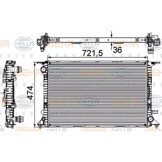 8MK 376 745-644 - Radiator, engine cooling 