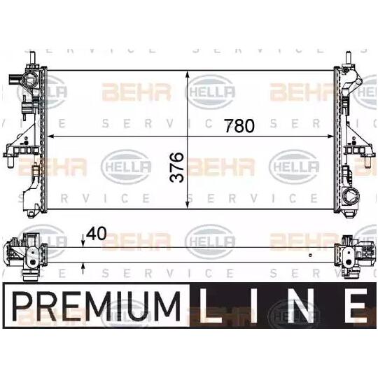 8MK 376 750-431 - Radiator, engine cooling 