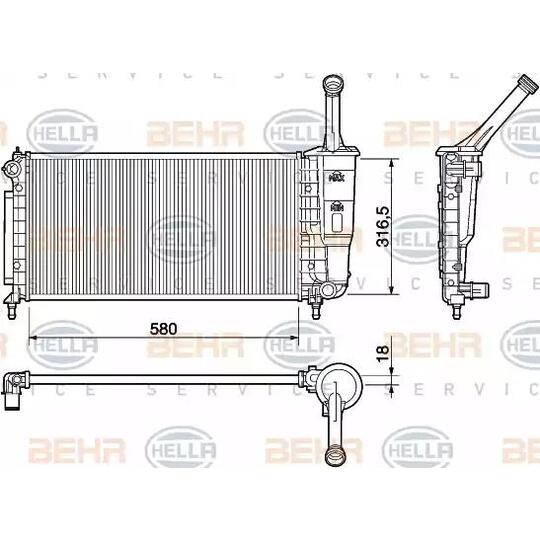 8MK 376 754-384 - Radiator, engine cooling 