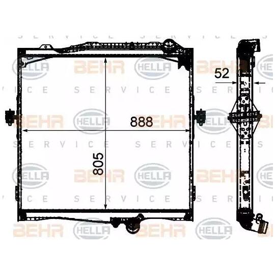 8MK 376 906-291 - Radiaator, mootorijahutus 