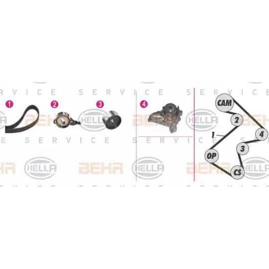 8MP 376 808-821 - Water Pump & Timing Belt Set 