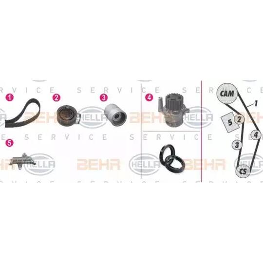 8MP 376 809-851 - Water Pump & Timing Belt Set 