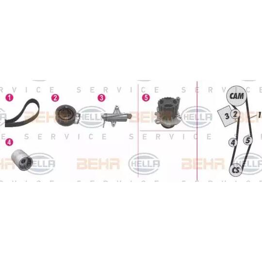 8MP 376 812-891 - Water Pump & Timing Belt Set 