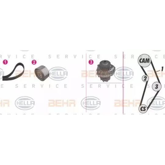 8MP 376 813-871 - Water Pump & Timing Belt Set 