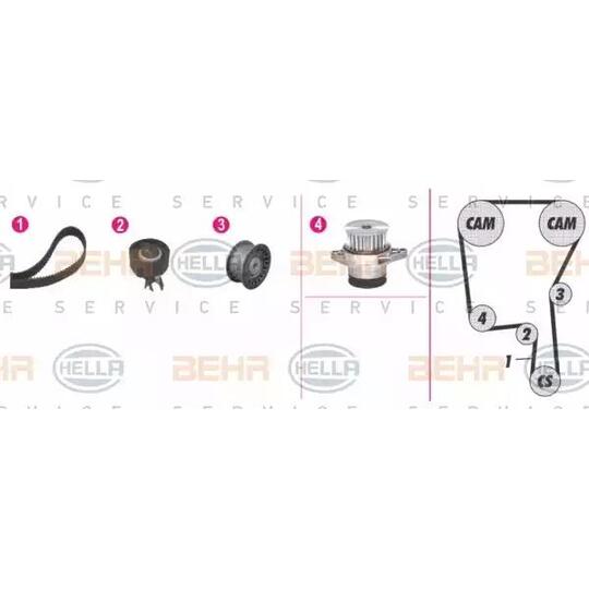 8MP 376 813-891 - Water Pump & Timing Belt Set 