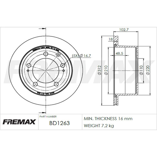 BD-1263 - Brake Disc 