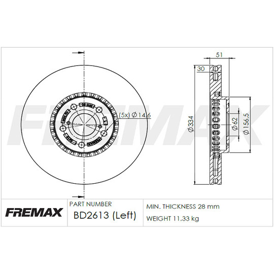 BD-2613 - Brake Disc 