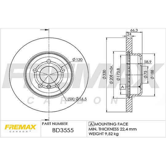 BD-3555 - Brake Disc 