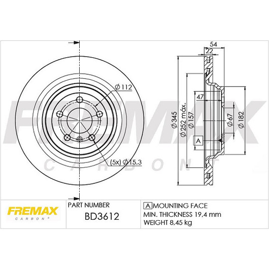 BD-3612 - Brake Disc 