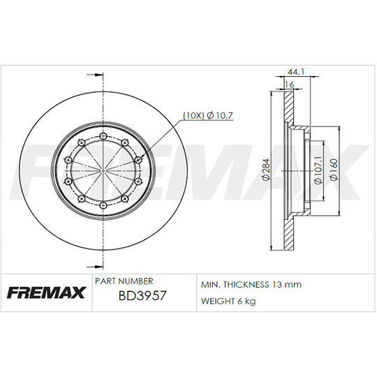 BD-3957 - Brake Disc 