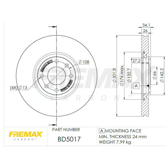 BD-5017 - Brake Disc 